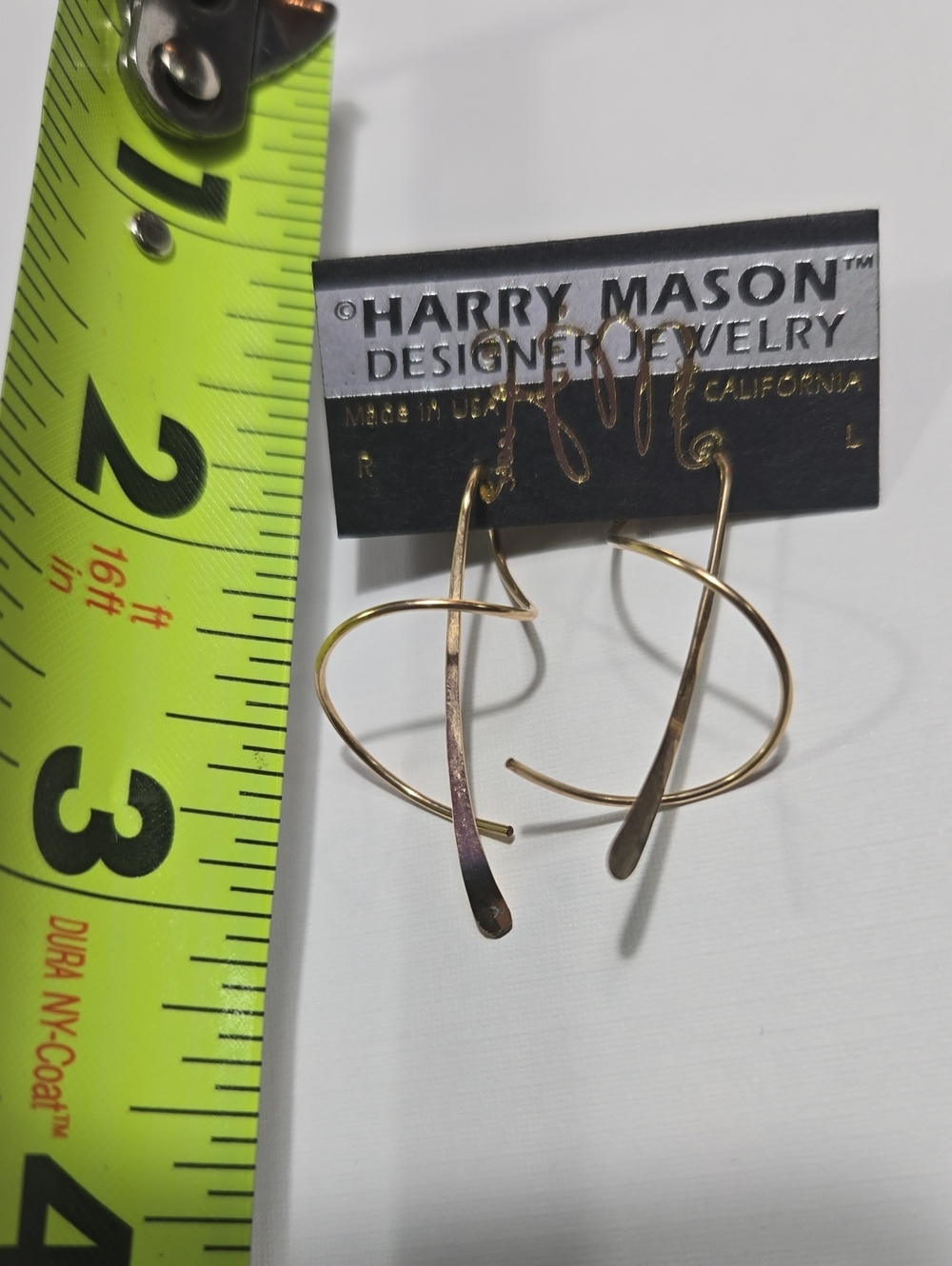 Gold-Tone Abstract Wire Hoop Earrings